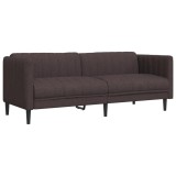 Cumpara ieftin Canapea cu 3 locuri, maro inchis, material textil
