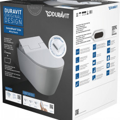 Set vas WC suspendat Duravit ME by Stark si capac slim SensoWash cu functie de bideu