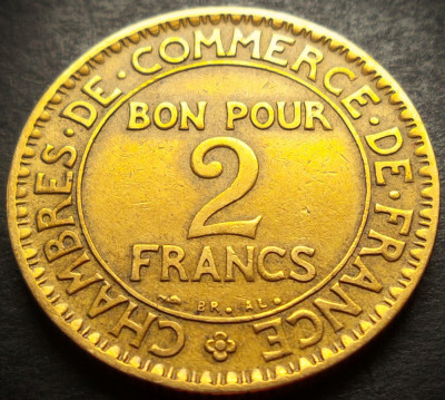 Moneda istorica (BUN PENTRU) 2 FRANCI - FRANTA, anul 1925 * cod 1390 foto
