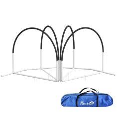 PawHut Kit de Antrenament cu Obstacole pentru Animale de Companie, Set Echipament de Agilitate pentru C&acirc;ini, 89x69x99 cm, Portoccaliu | Aosom Romania