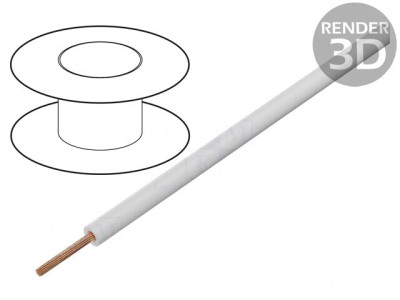 Cablu Litat Alb 0,25mm2 PVC 25m 100V foto