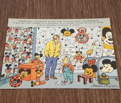 Carte Poștală Umoristică Martin Veyron &amp;ndash; Mickey Mouse, Seria Cr&amp;eacute;dit Agricole Toulouse, Ilustrație Colecție foto