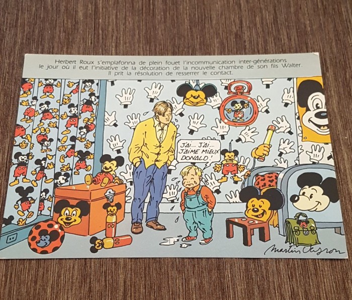 Carte Poștală Umoristică Martin Veyron &ndash; Mickey Mouse, Seria Cr&eacute;dit Agricole Toulouse, Ilustrație Colecție