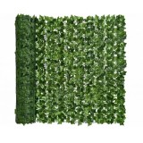 Gard artificial cu frunze Iedera SMARTIX&reg; atelier, exterior verde deschis, panou gard, artificial textil imprimat si plastic, 300x100cm