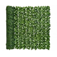 Gard artificial cu frunze Iedera SMARTIX&reg; atelier, exterior verde deschis, panou gard, artificial textil imprimat si plastic, 300x100cm