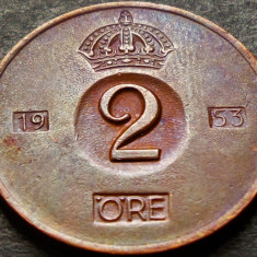 Moneda 2 ORE - SUEDIA, anul 1953 * cod 215