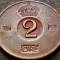 Moneda 2 ORE - SUEDIA, anul 1953 * cod 215