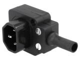 Conector alimentare AC C14 (E) pe cablu, 10A, 250VAC