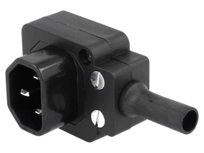 Conector alimentare AC C14 (E) pe cablu, 10A, 250VAC foto