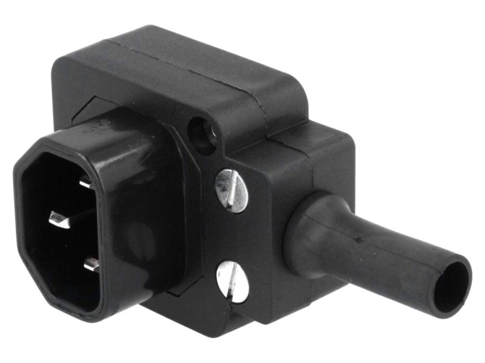 Conector alimentare AC C14 (E) pe cablu, 10A, 250VAC