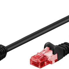 Cablu de retea cat 6 UTP cu 1 unghi 90 grade 0.25m Negru, Goobay G51513