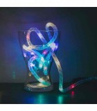 Sir de lumini de Craciun LED multicolor fir argintiu 2m 2x AAA, Phenom