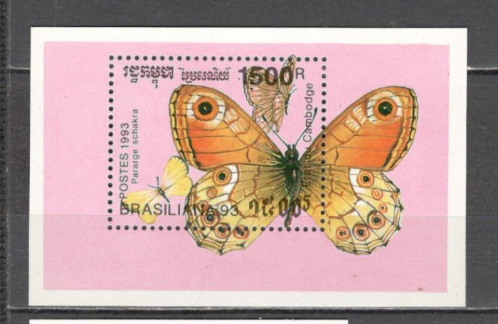 Cambodgea.1993 Expozitia filatelica BRASILIANA:Fluturi-Bl. MC.766