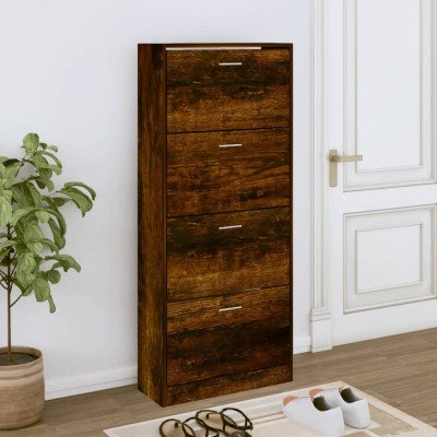 vidaXL Pantofar, stejar fumuriu, 63x24x147 cm, lemn compozit foto