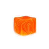 Cumpara ieftin Cub antistres, squishy, pentru copii si adulti, design cu linii fluide, material termoplastic, portocaliu, 3.5 x 3.5 x 3.5 cm
