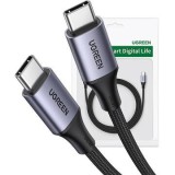 CABLU alimentare si date Ugreen, &quot;US535&quot;, Fast Charging Data Cable pt. smartphone, USB Type-C la USB Type-C 240W, aluminiu braided, 1m, gri &quot;15311&quot; (t