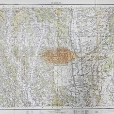 HARTA ZONEI DRAGASANI , VALCEA , SCARA 1 / 100.000 , POLICROMA , TIPARITA IN ANUL 1939