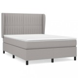 Cumpara ieftin Pat box spring cu saltea, gri deschis, 140x190 cm, textil