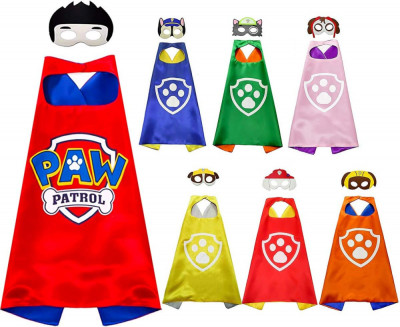 LsKids Comics Cartoon Dress Up Costume 7 pelerine din satin cu măști din p&amp;acirc;slă c foto