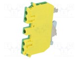 Term. &icirc;mbinare PHOENIX CONTACT de şine 0,2&divide;4mm2, 1 pistă, 4 borne, galben-verde