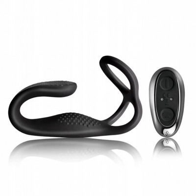 Rocks-Off - Vibrator anal cu inel + telecomandă negru foto