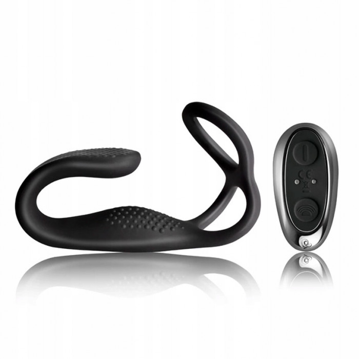 Rocks-Off - Vibrator anal cu inel + telecomandă negru
