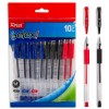 Set 10 Pixuri Gel Multicolor A+, Grip Ergonomic, V&acirc;rf 0.6mm, Cerneală Albastră, Neagră, Roșie