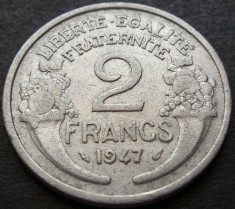 Moneda istorica 2 FRANCI / FRANCS - FRANTA, anul 1947 * cod 3118 B