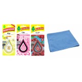 Mix 3 odorizante auto Wunder- Baum Clip Vanilla -Bubble Gum - Cherry si Laveta Microfibra