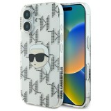 Husa pentru Apple iPhone 16, Karl Lagerfeld, IML Luxury Electroplated Karl&#039;s Head, Transparenta