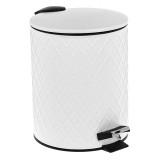 Coș de Gunoi Metalic, Model Romburi, Culoare Albă, Capacitate 5L, Oem