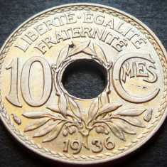 Moneda istorica 10 CENTIMES - FRANTA, anul 1936 *cod 3307 A = excelenta