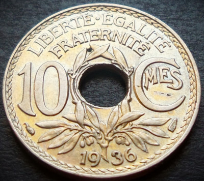 Moneda istorica 10 CENTIMES - FRANTA, anul 1936 *cod 3307 A = excelenta foto