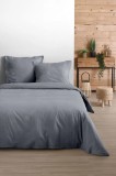 Cearsaf De Pilota Eden Pat Dublu 240x220cm, Culoare Gri, 100% Bumbac Oeko Tex
