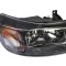 Far Ford Transit 05.2000-01.2002 Depo, dreapta fata, tip bec H4, culoare negru reglaj electric