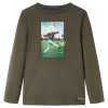 Tricou pentru copii cu mâneci lungi, kaki, 116, vidaXL