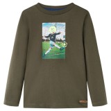 Tricou pentru copii cu m&acirc;neci lungi, kaki, 116