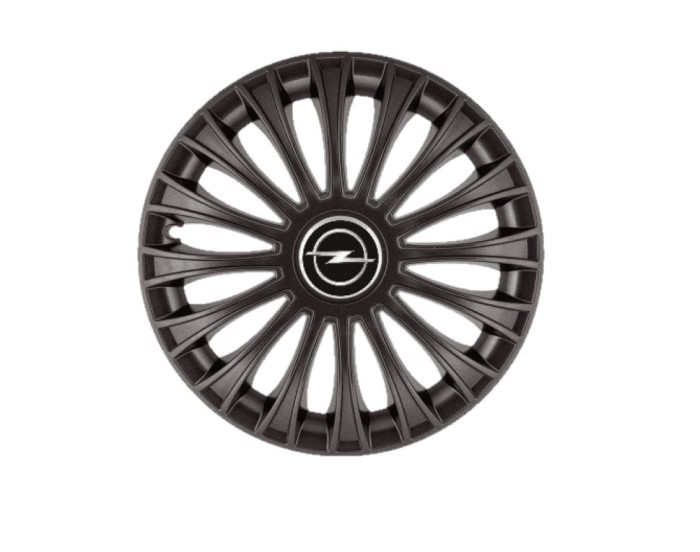 Set 4 capace roti pentru Opel, model Dino Black, R15