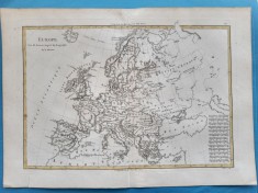 Harta a Europei, tiparitura originala din 1780 foto