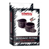 Catuse Fetish Pleasure, piele neagra, cusaturi rosii#