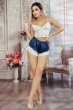 X722RR-22 Set 2 piese lenjerie-pijama sexy din top si boxeri