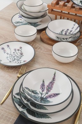Keramika Set de vesela - Flower Garden - 24 bucăți - 6 persoane - Stoneware foto