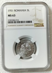 5 LEI 1951 MS 63 - GRADATA NGC - 5783684-016