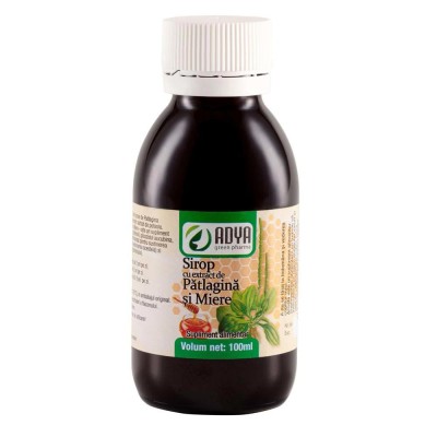 Sirop cu Extract de Patlagina si Miere 100 mililitri Adya Green Pharma foto