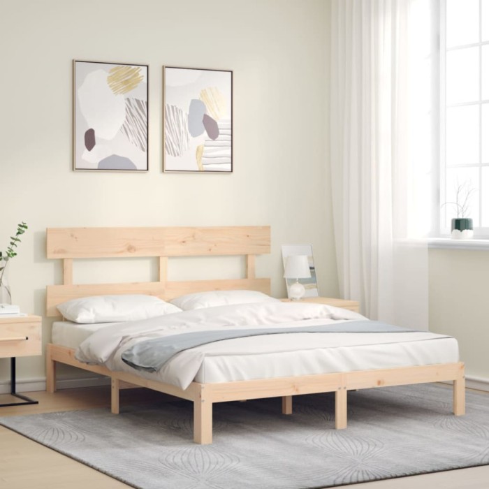 Gossi cadru de pat cu tablie, 160x200 cm, lemn masiv