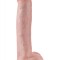 Dildo Realist King Cock cu Ventuza, Natural, 38 cm
