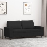 Gossi canapea cu 2 locuri, negru, 140 cm, material textil
