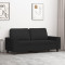 Gossi canapea cu 2 locuri, negru, 140 cm, material textil