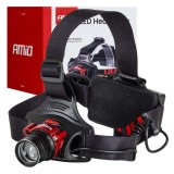 Lanterna frontala LED T6 reincarcabila AMiO, cu senzor, zoom si 3600 mAh