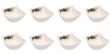 Set boluri, 8 piese, 200 ml, Ceramica, Alb imprimeu